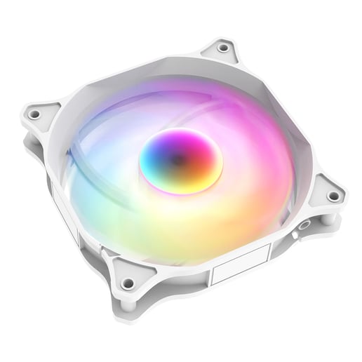 CiT Siberia 120mm RGB Rainbow Master Chassis Fan in White