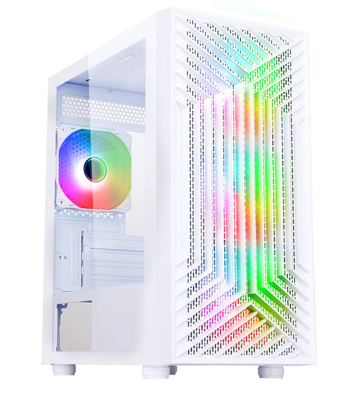 CiT Terra Mid Tower Gaming PC Case - White 