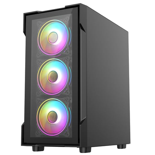 CiT Tornado Mid Tower Gaming Case - Black 