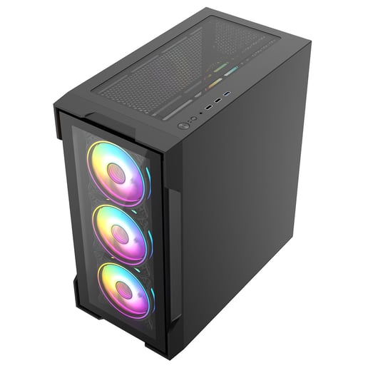 CiT Tornado Mid Tower Gaming Case - Black 