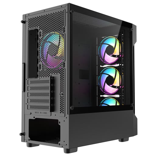CiT Tornado Mid Tower Gaming Case - Black 