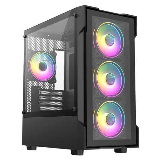 CiT Tornado Mid Tower Gaming Case - Black 