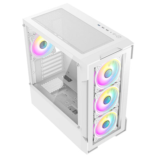 CiT Tornado Mid Tower Gaming Case - White 