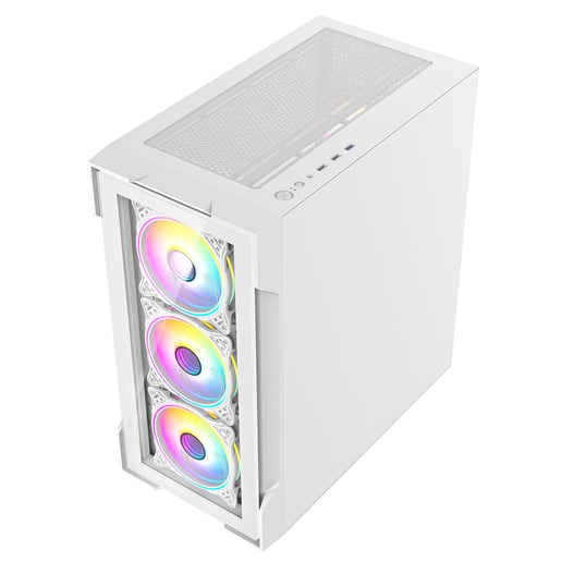 CiT Tornado Mid Tower Gaming Case - White 