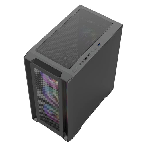 CiT Vento Mid Tower Gaming Case - Black 