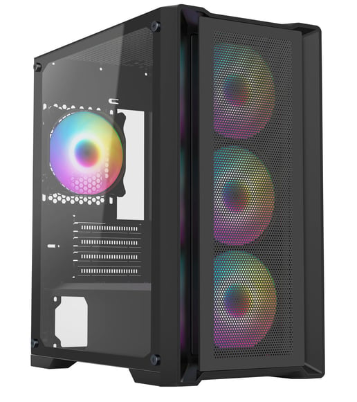 CiT Vento Mid Tower Gaming Case - Black 