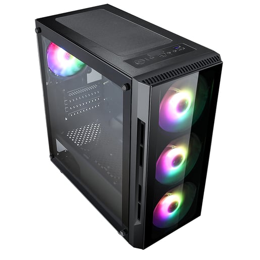 CiT Flash Mid Tower Gaming Case - Black 
