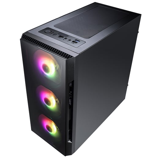 CiT Flash Mid Tower Gaming Case - Black 