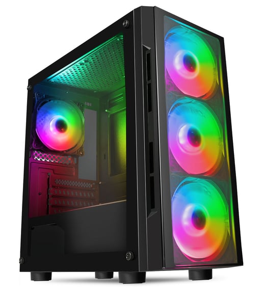 CiT Flash Mid Tower Gaming Case - Black 
