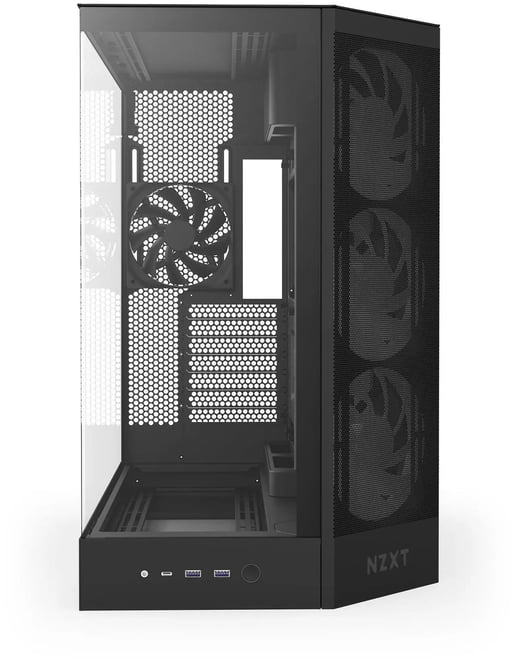 NZXT H9 Flow RGB Mid Tower Gaming Case - Black 
