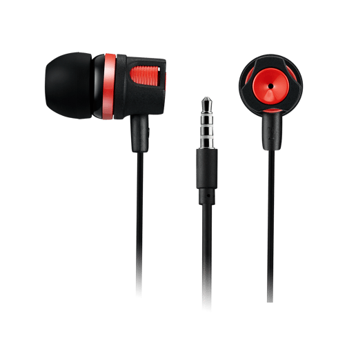 Canyon Comfortable Earphones with Microphone in Red