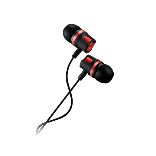 Canyon Comfortable Earphones with Microphone in Red