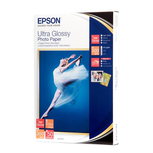 Epson (10 x 15cm) Ultra Glossy Photo Paper (50 Sheets) 300gsm (White)