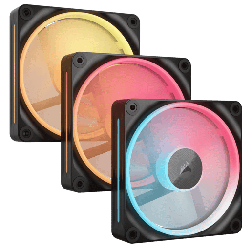 Corsair iCUE LINK LX120-R 120mm Triple Pack of PWM Reverse Fans in Black