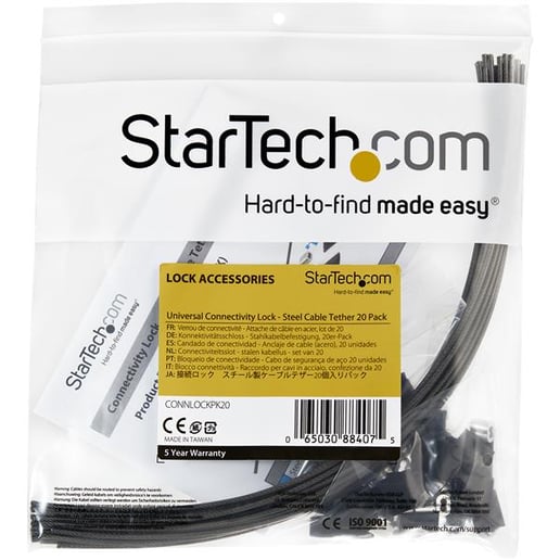 StarTech.com 20-Pack Security Cable Tethers for Adapters & Dongles