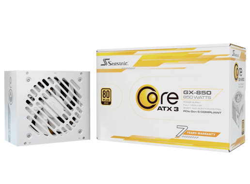 850W Seasonic CORE GX White ATX 3.1 Modular 80 Plus Gold PSU
