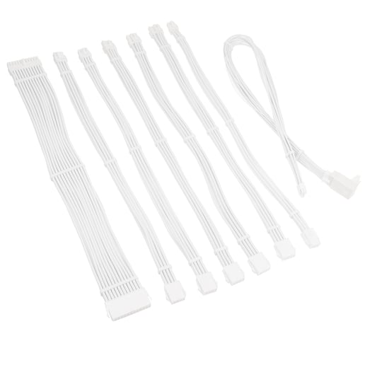 Kolink Core Pro Braided Cable Extension Kit in Brilliant White with 12V-2x6 Type 1 Cable