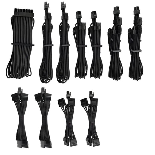 Corsair Premium Individually Sleeved PSU Cable Pro Kit, Type 4 Gen 4 in Black
