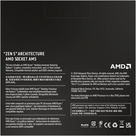 AMD Ryzen 5 9600X 6 Core/12 Thread AM5 CPU 