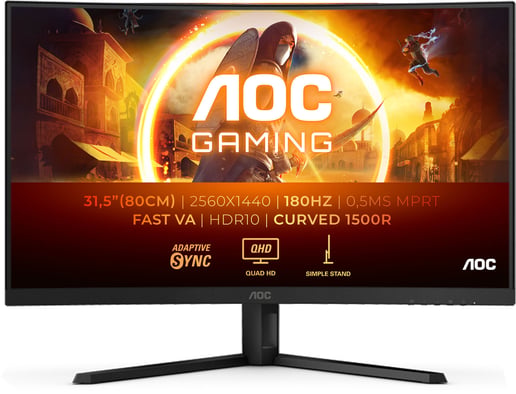 AOC CQ32G4VE 32" 1440p (QHD) Curved Gaming Monitor - VA, 180Hz, 1ms, HDMI, DP