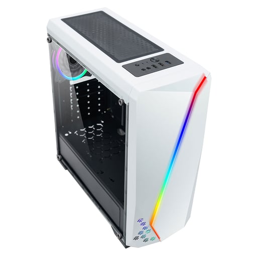 CiT C6063 Mid Tower Gaming Case - White USB 3.0