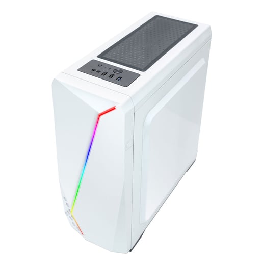CiT C6063 Mid Tower Gaming Case - White USB 3.0