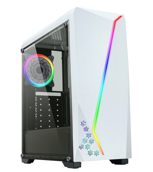CiT C6063 Mid Tower Gaming Case - White USB 3.0