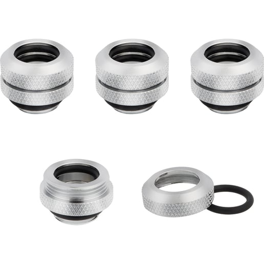 Corsair Hydro X Series XF Hardline 12mm OD Fttings Four Pack in Chrome