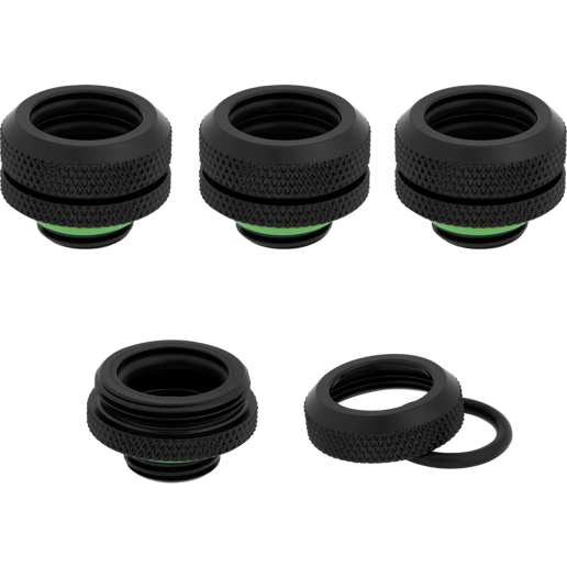 Corsair Hydro X Series XF Hardline 14mm Black Fittings - Four Pack