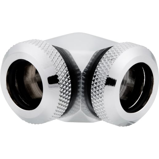Corsair Hydro X Series XF Hardline 90 Angled 12mm OD Fitting Twin Pack in Chrome
