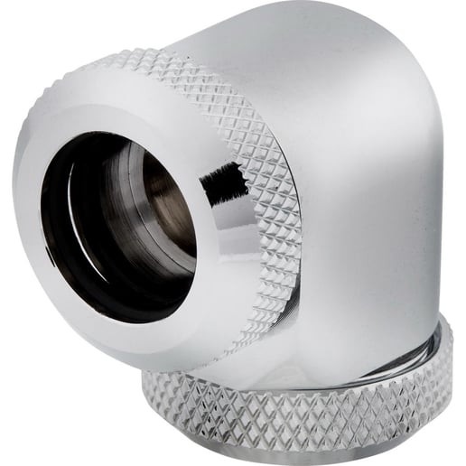 Corsair Hydro X Series XF Hardline 90 Angled 12mm OD Fitting Twin Pack in Chrome