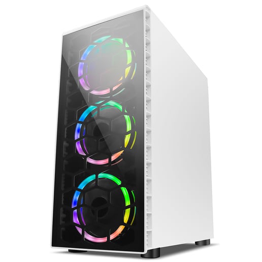 CiT Raider Mid Tower Gaming Case - White 