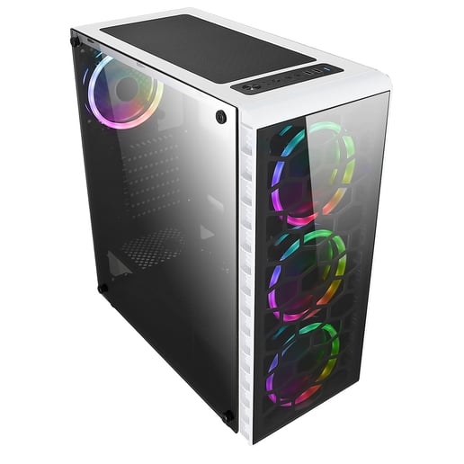 CiT Raider Mid Tower Gaming Case - White 