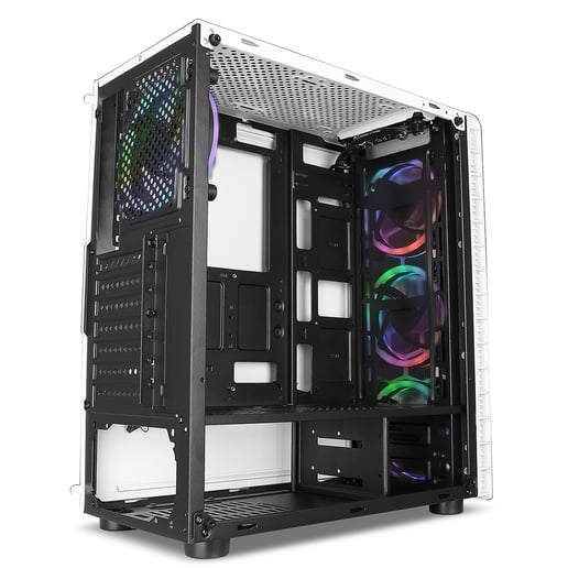CiT Raider Mid Tower Gaming Case - White 