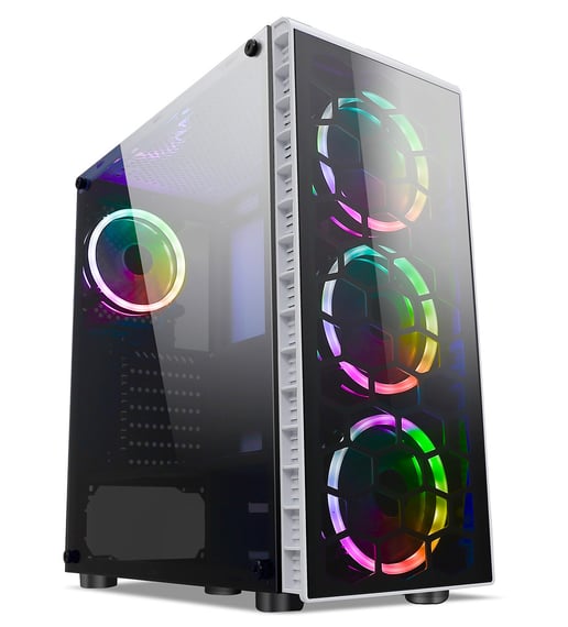 CiT Raider Mid Tower Gaming Case - White 
