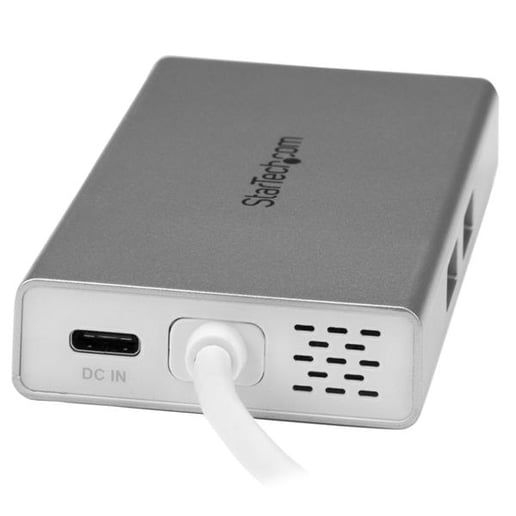 StarTech.com USB-C Multiport Adaptor for Laptops - Power Delivery - 4K HDMI - GbE - USB 3.0 (Silver and White)
