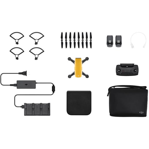DJI Spark Quadcopter Mini Drone with Camera (Sunrise Yellow) Fly More Combo Pack