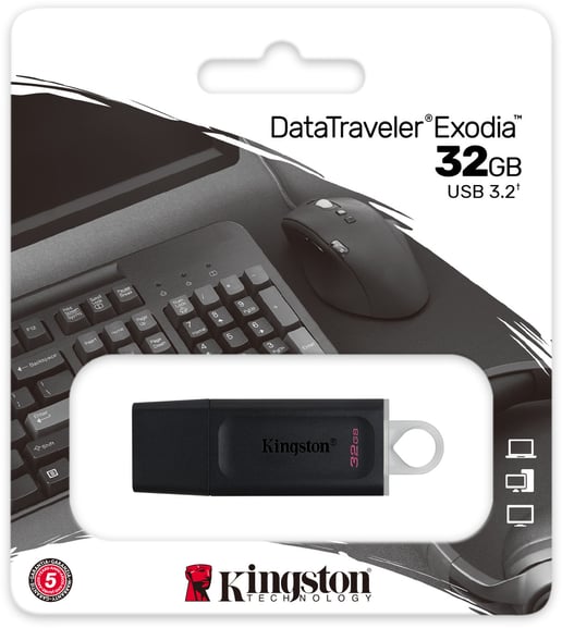 Kingston DataTraveler Exodia 32GB USB 3.0 Flash Stick Pen Memory Drive - Black 