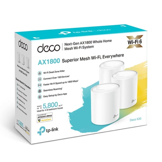 TP-Link Deco X20 AX1800 Whole-Home Mesh Wi-Fi 6 System (3-Pack)