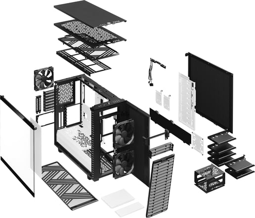 Fractal Define 7 Mid Tower Gaming Case - Black/White 
