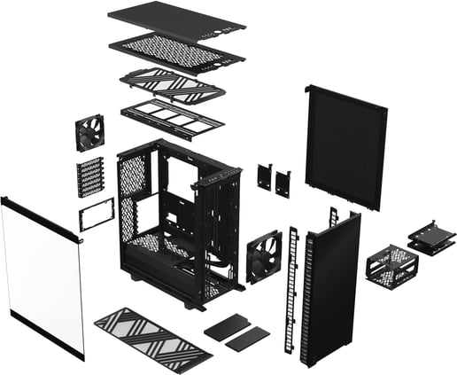 Fractal Define 7 Compact Mid Tower Gaming Case - Black 