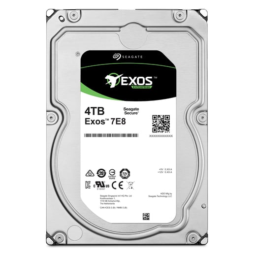 Seagate Exos 7E8 4TB SAS 12Gb/s 3.5" Hard Drive - 7200RPM, 128MB