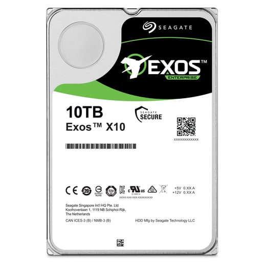Seagate Exos X10 10TB SAS 12Gb/s 3.5" Hard Drive - 7200RPM, 256MB