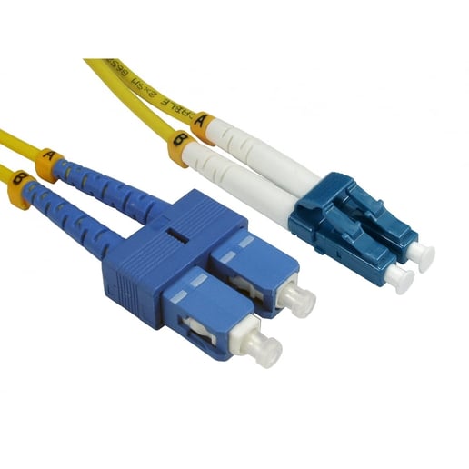 Cables Direct 0.5m OS2 Fibre Optic Cable, LC - SC (Single Mode)