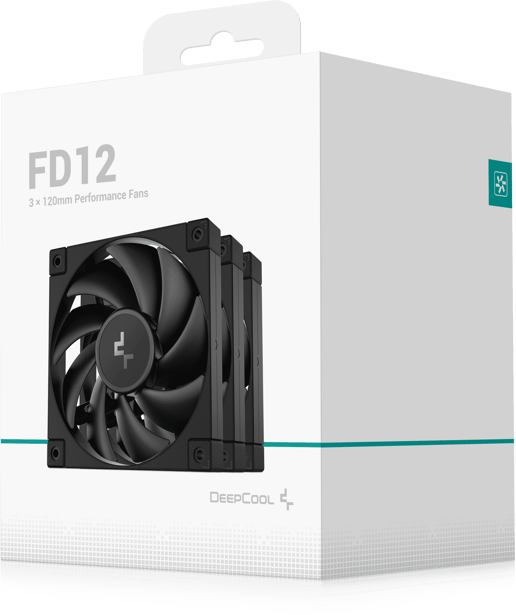 DeepCool FD12-3 IN 1 120mm PWM Triple Chassis Fan Pack in Black