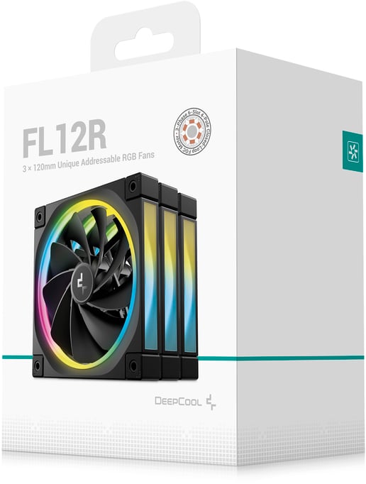 DeepCool FL12R-3 IN 1 120mm ARGB PWM Triple Chassis Reverse Fan Pack in Black