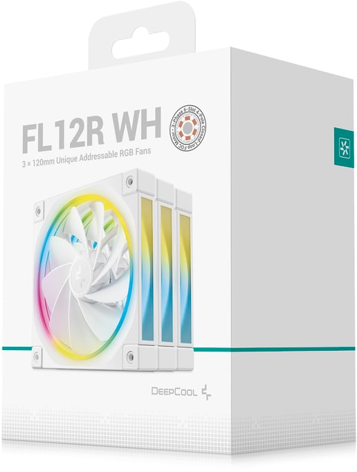 DeepCool FL12R WH-3 IN 1 120mm ARGB PWM Triple Chassis Reverse Fan Pack in White