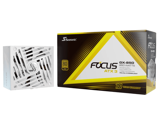 850W Seasonic FOCUS GX White ATX 3.1 Modular 80 Plus Gold PSU