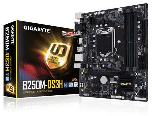 Gigabyte B250M-DS3H mATX Motherboard for Intel 1151 CPUs