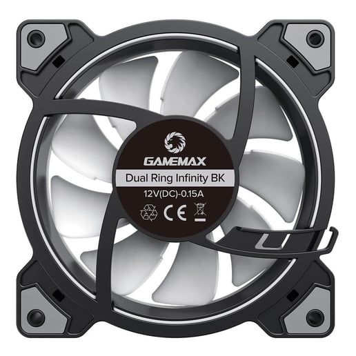 GameMax Infinity 120mm ARGB Dual-Ring Black Fan